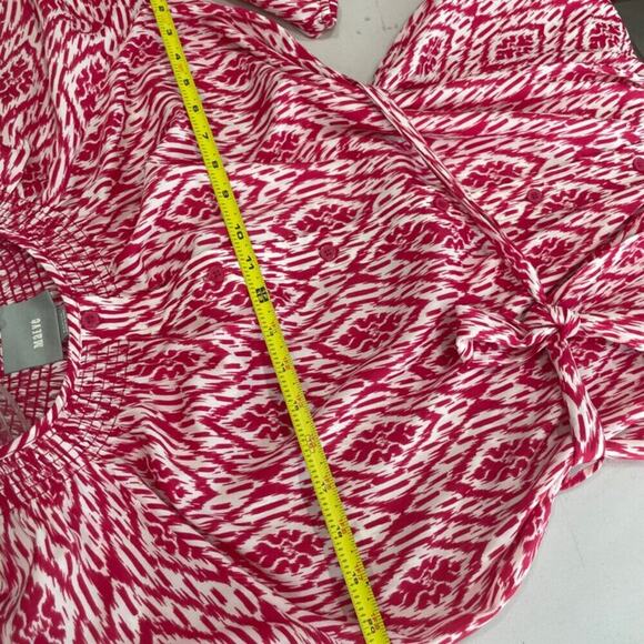 ANTHROPOLOGIE MAEVE MINI DRESS HOT PINK WHITE SZ M STRAP BELT SOPHISTICATED - Picture 9 of 16